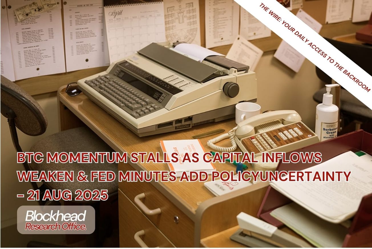 BTC Momentum Stalls as Capital Inflows Weaken, Fed Minutes Add Policy Uncertainty