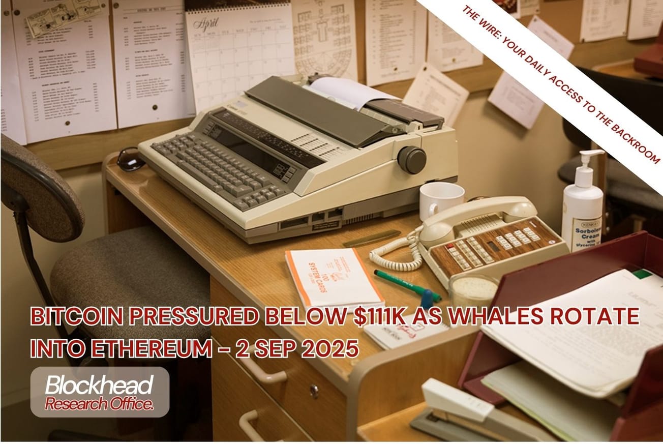 Bitcoin Pressured Below $111K as Whales Rotate Into Ethereum