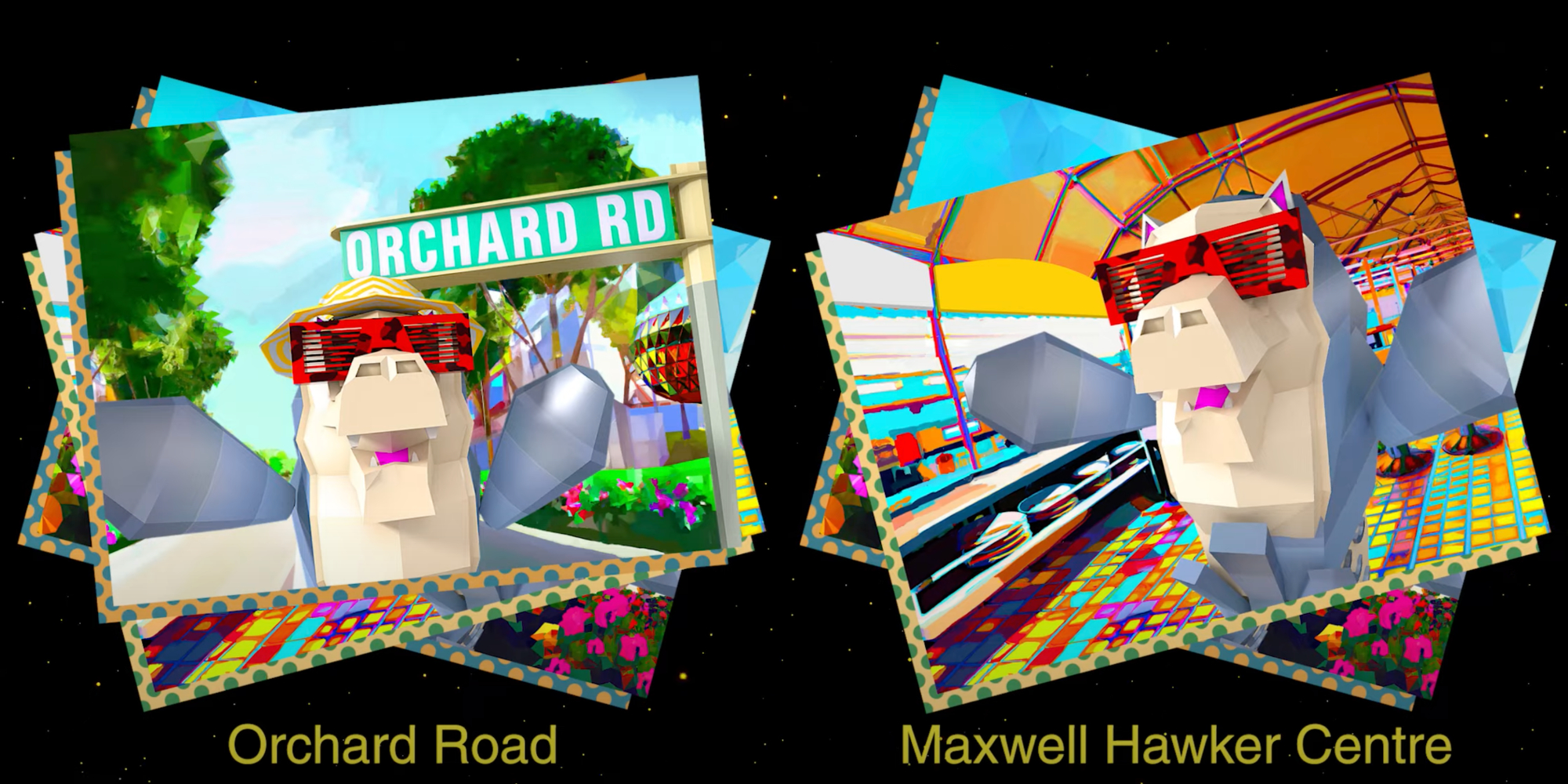 SG Orchard Road, Maxwell Hawker Centre, on Decentraland for Merlion 50th Birthday